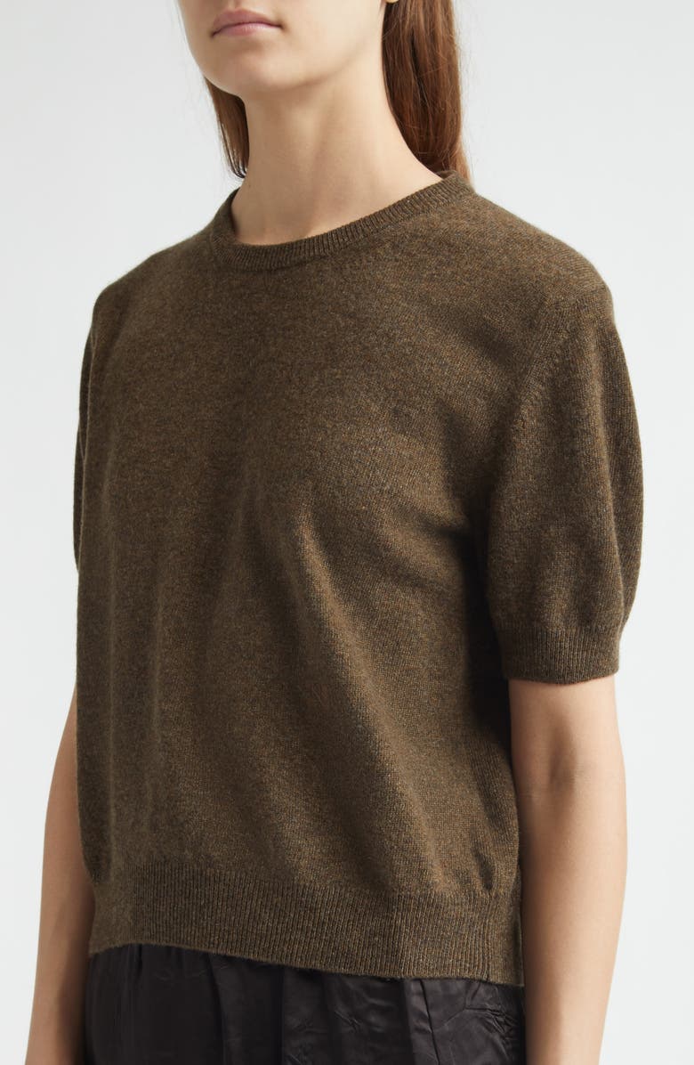 NACKIYÈ Short Sleeve Cashmere Sweater, Alternate, color, Castagna Castagna