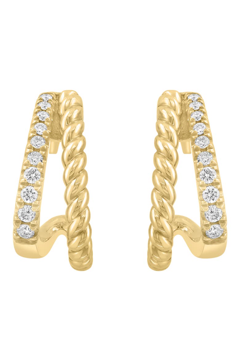 Diamond Hoop Earrings, Main, color, WHITE