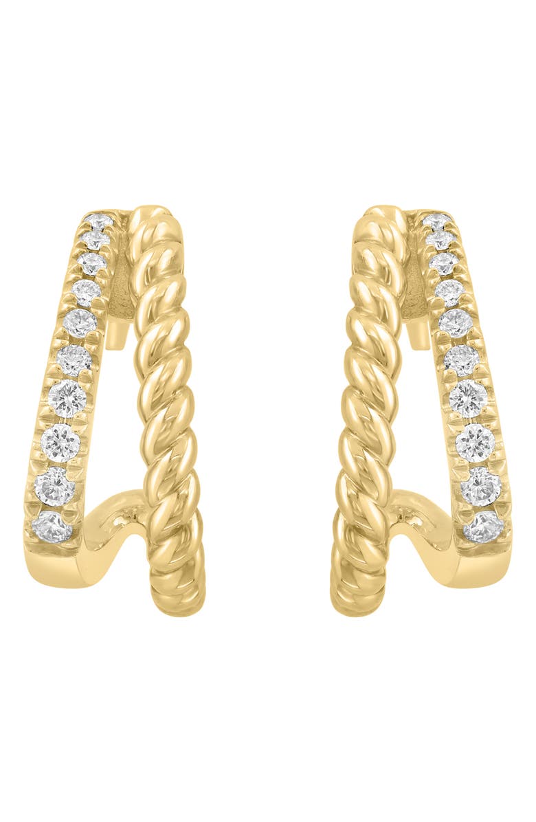 EFFY Diamond Hoop Earrings, Main, color, White