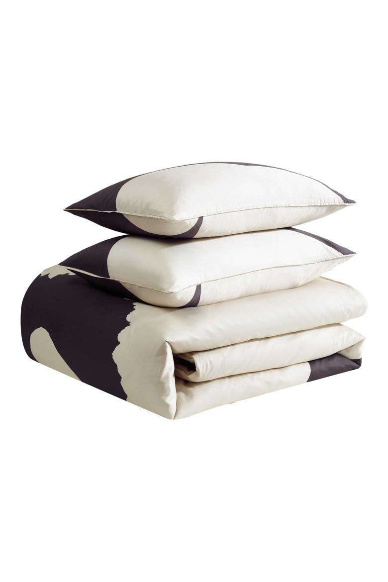 Iso Unikko Organic Cotton Duvet Cover & Sham Set, Main, color, OPEN CHARCOAL