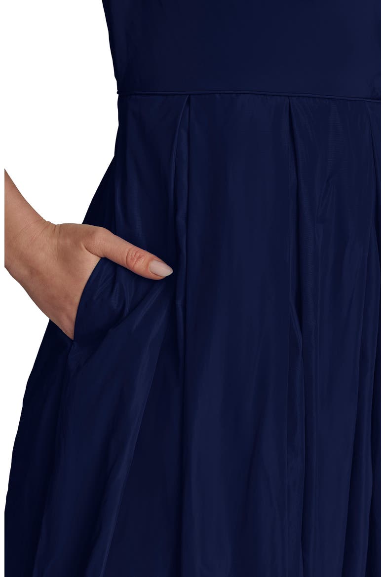 Bow One-Shoulder Gown, Alternate, color, NAVY NVY