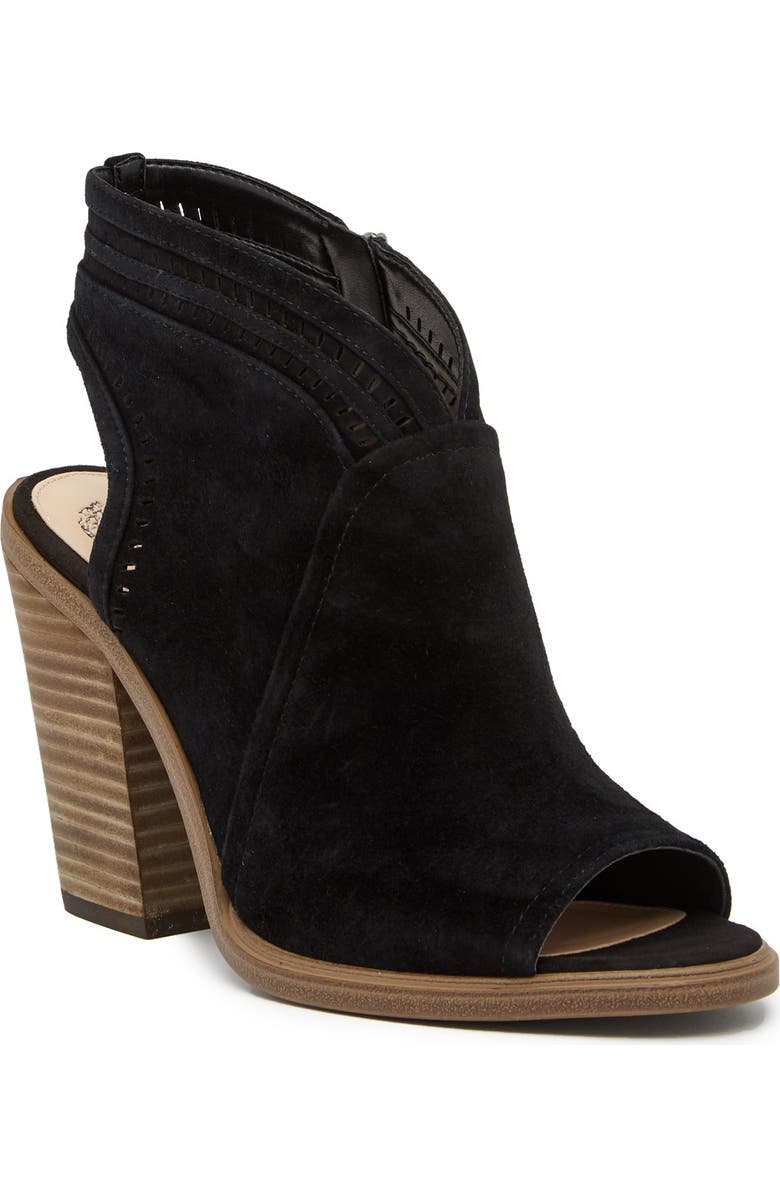 Vince Camuto Koral Heeled Peep Toe Suede Bootie, Main, color,