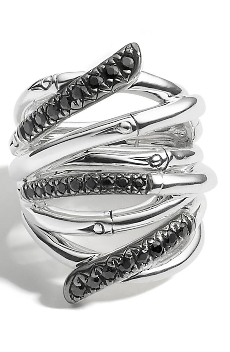 John Hardy 'Bamboo - Lava' Extra Wide Sapphire Stack Ring, Main, color, 