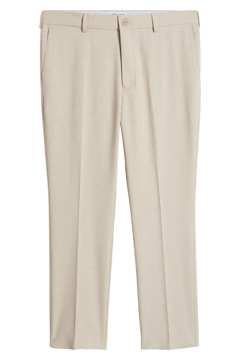 Mèlange Flat Front Dress Pants, Alternate, color, KHAKI