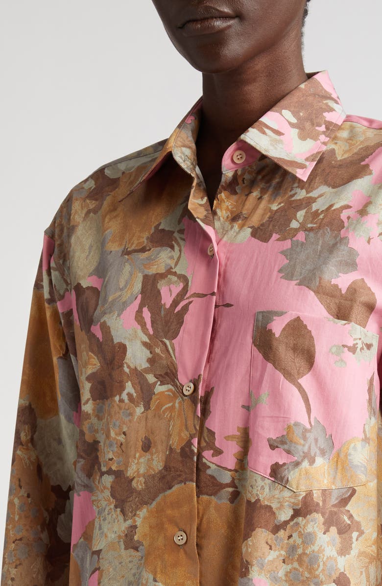 Dries Van Noten Dayley Floral Long Sleeve Shirt Dress, Alternate, color,