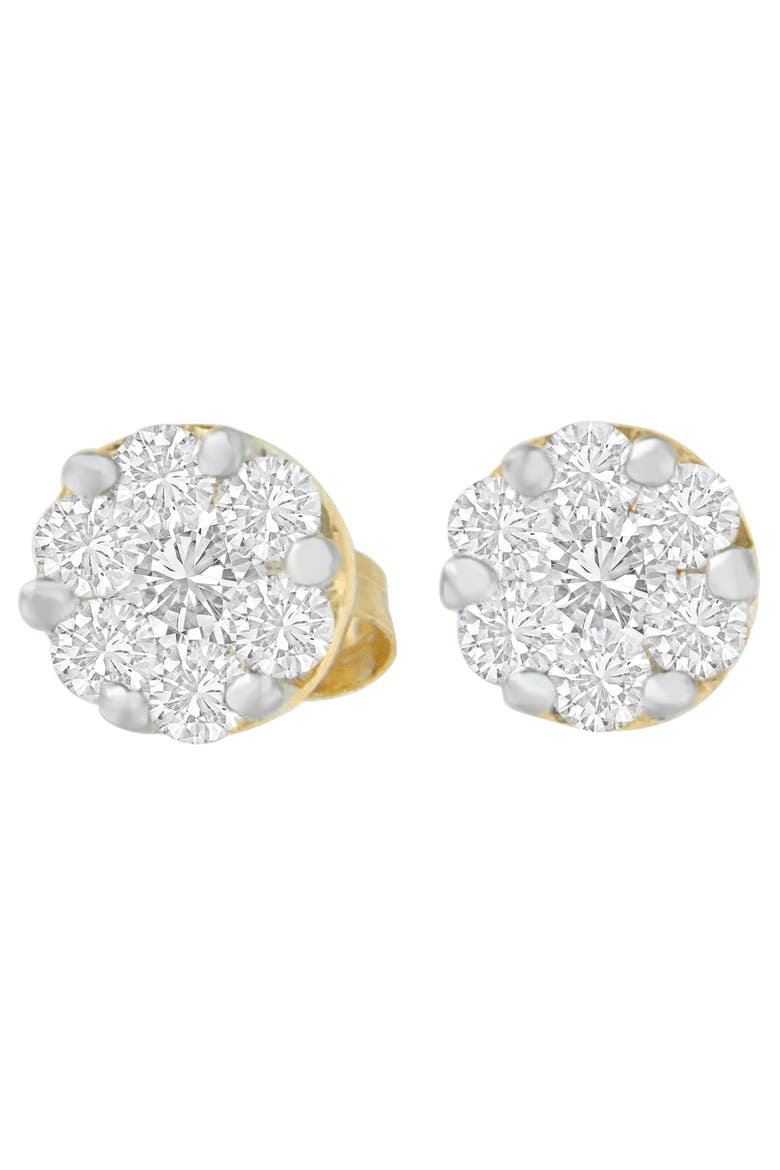 14K Yellow Gold 3/4 Ct Round Diamond Stud Earring, Main, color, Yellow