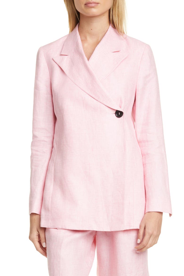 Viv Linen Blazer, Main, color, CONCH SHELL