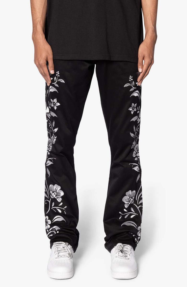 mnml B690 Floral Embroidery Flare Leg Jeans, Main, color,