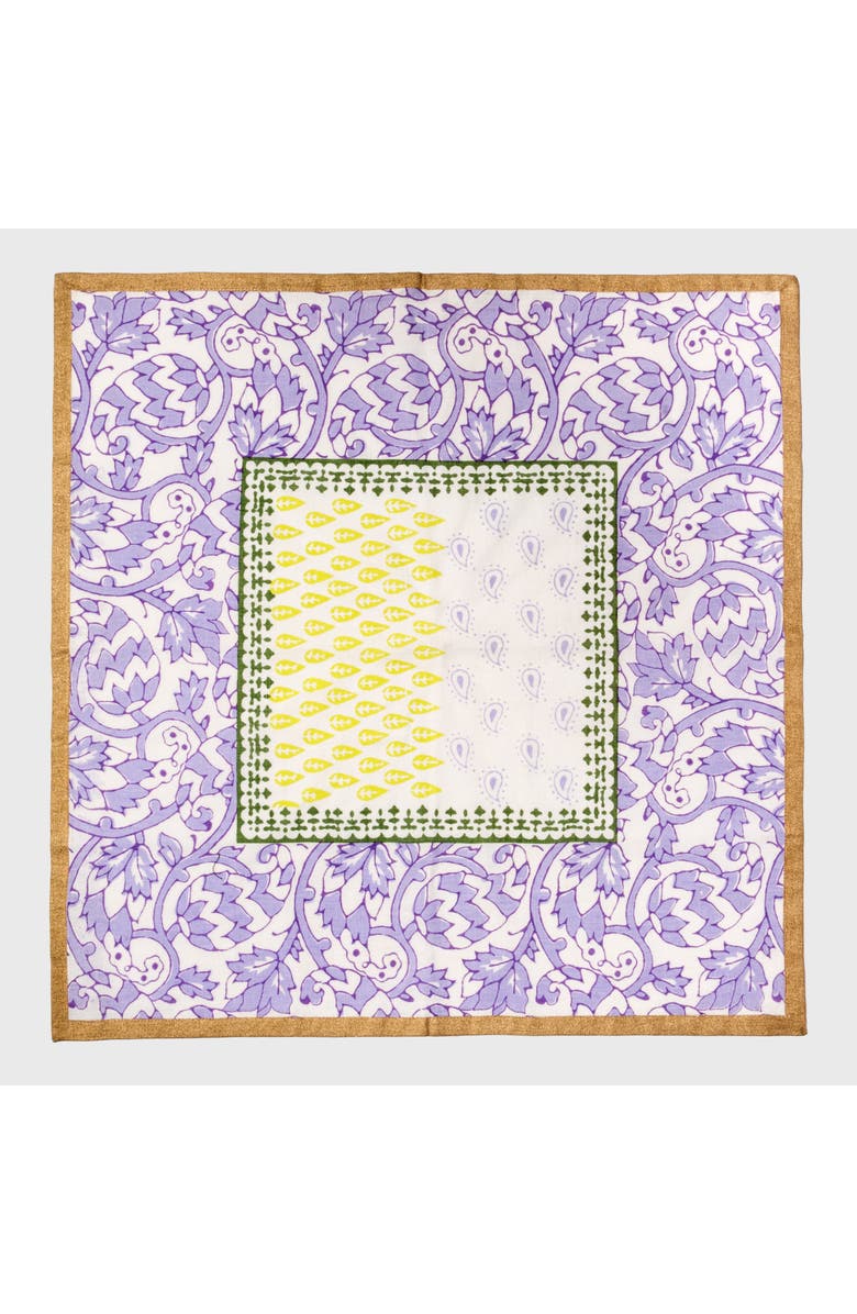 Joanna Buchanan Joyful block print napkin, set of two, Main, color, Purple