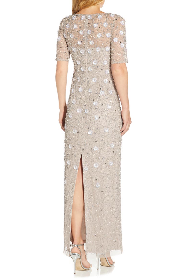 Beaded Evening Gown, Alternate, color, MARBLE