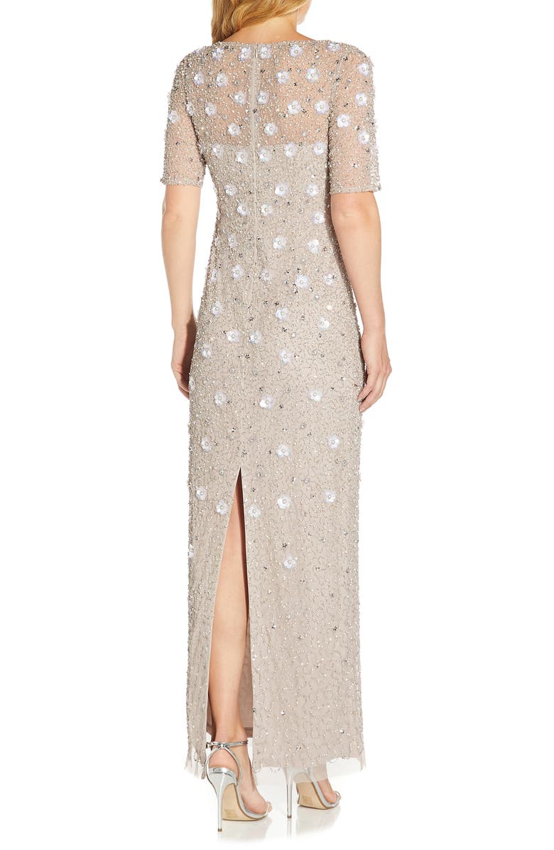 Adrianna Papell Beaded Evening Gown, Alternate, color, Marble