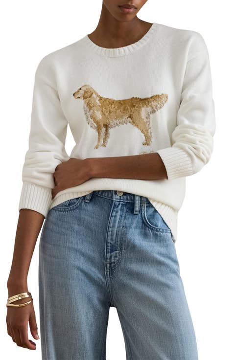 Golden Retriever Intarsia Cotton Sweater