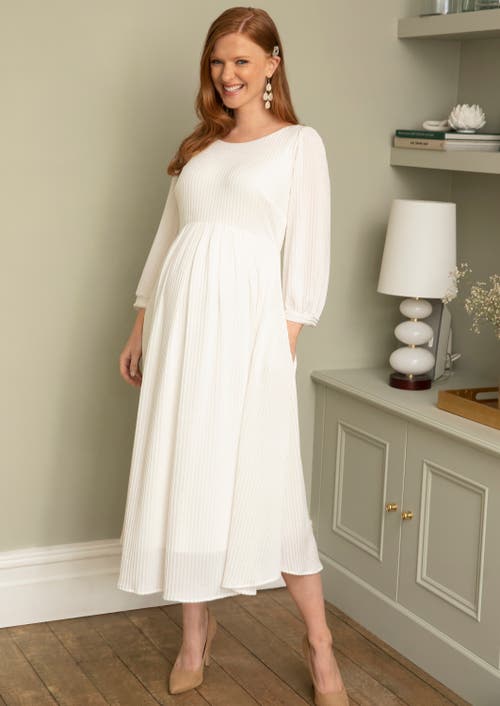 Tiffany Rose Maternity Isla Ribbed Jersey Dress In White
