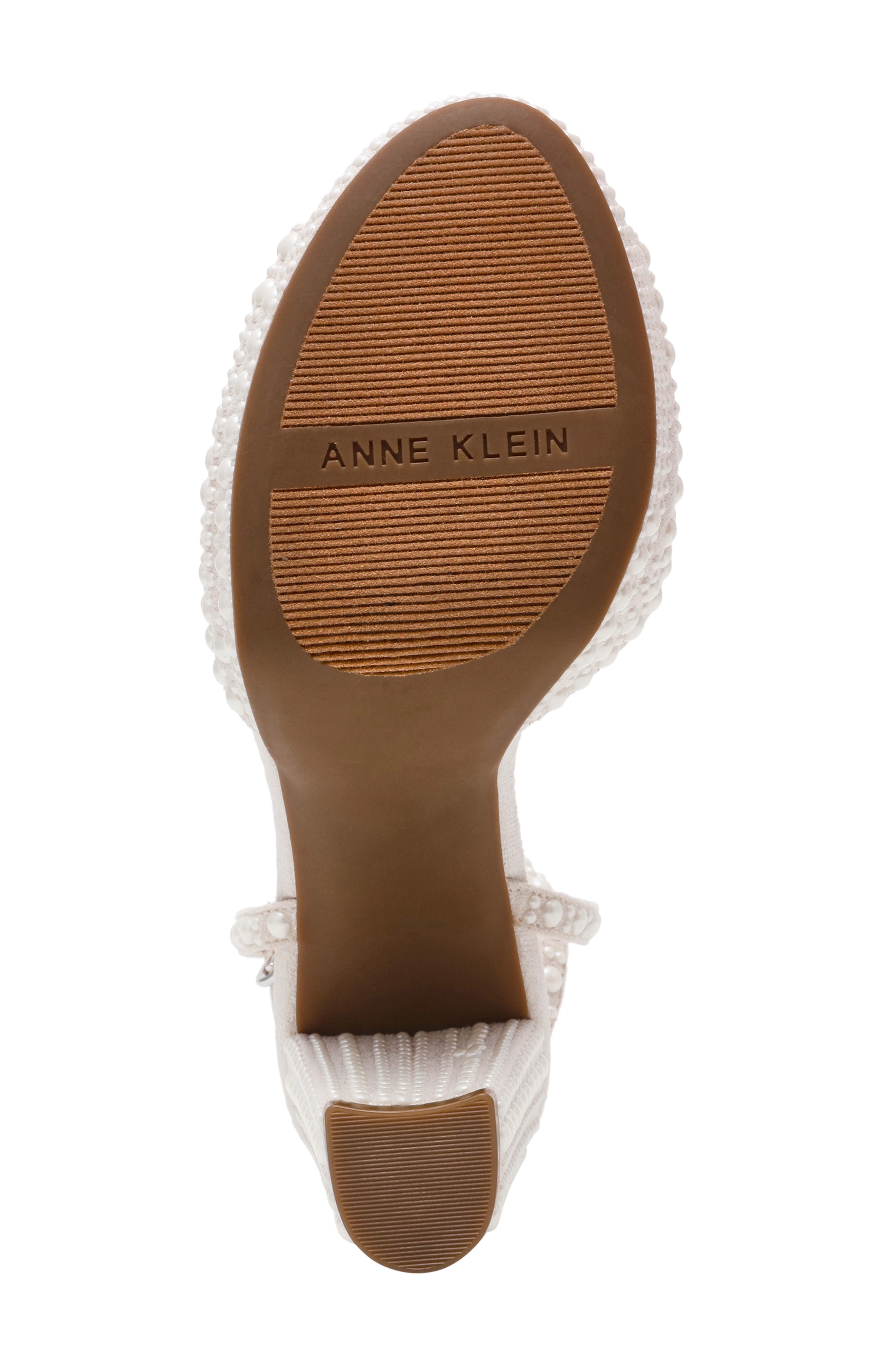 Anne Klein Vanna Ankle Strap Platform Sandal, Alternate, color, Bone