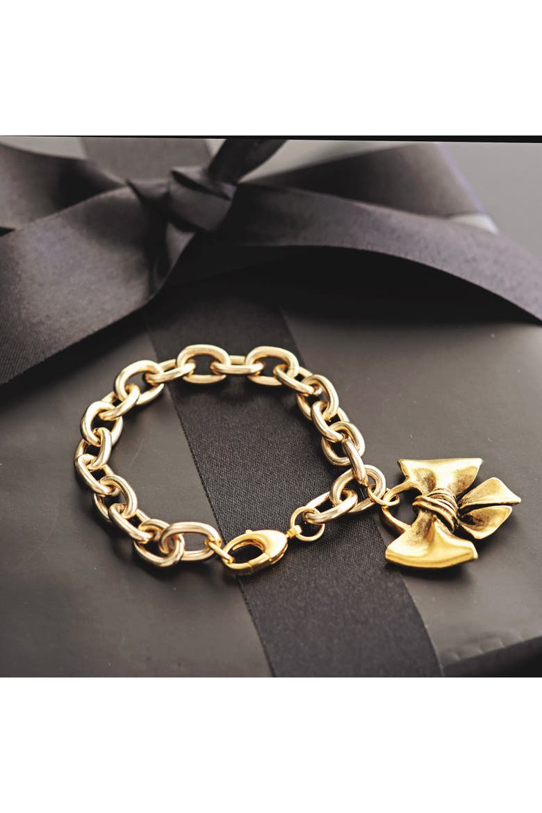 Cici Bow Bracelet, Alternate, color, Gold