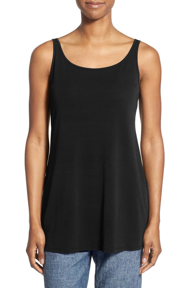 Eileen Fisher Silk Jersey Scoop Neck Long Tank | Nordstrom