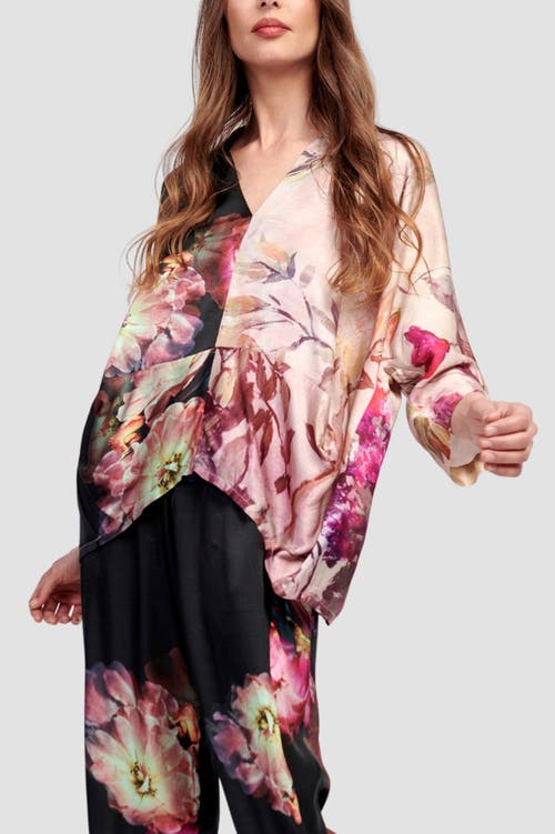 Alembika Mixed Florals Pullover Blouse In Multi