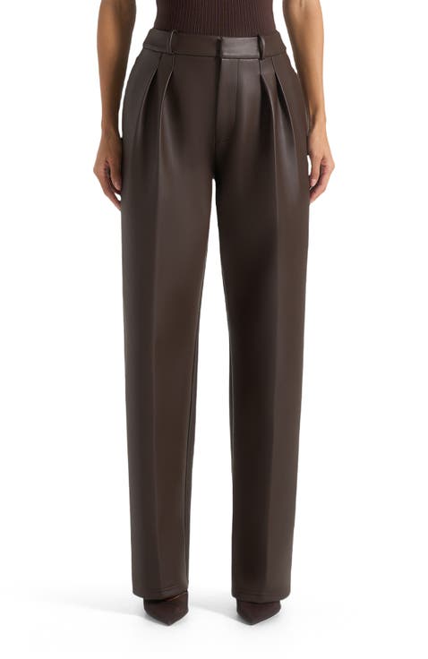 Julie Leather Twin Pleat Trousers