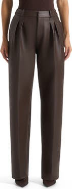 Manière De Voir Julie Leather Twin Pleat Trousers