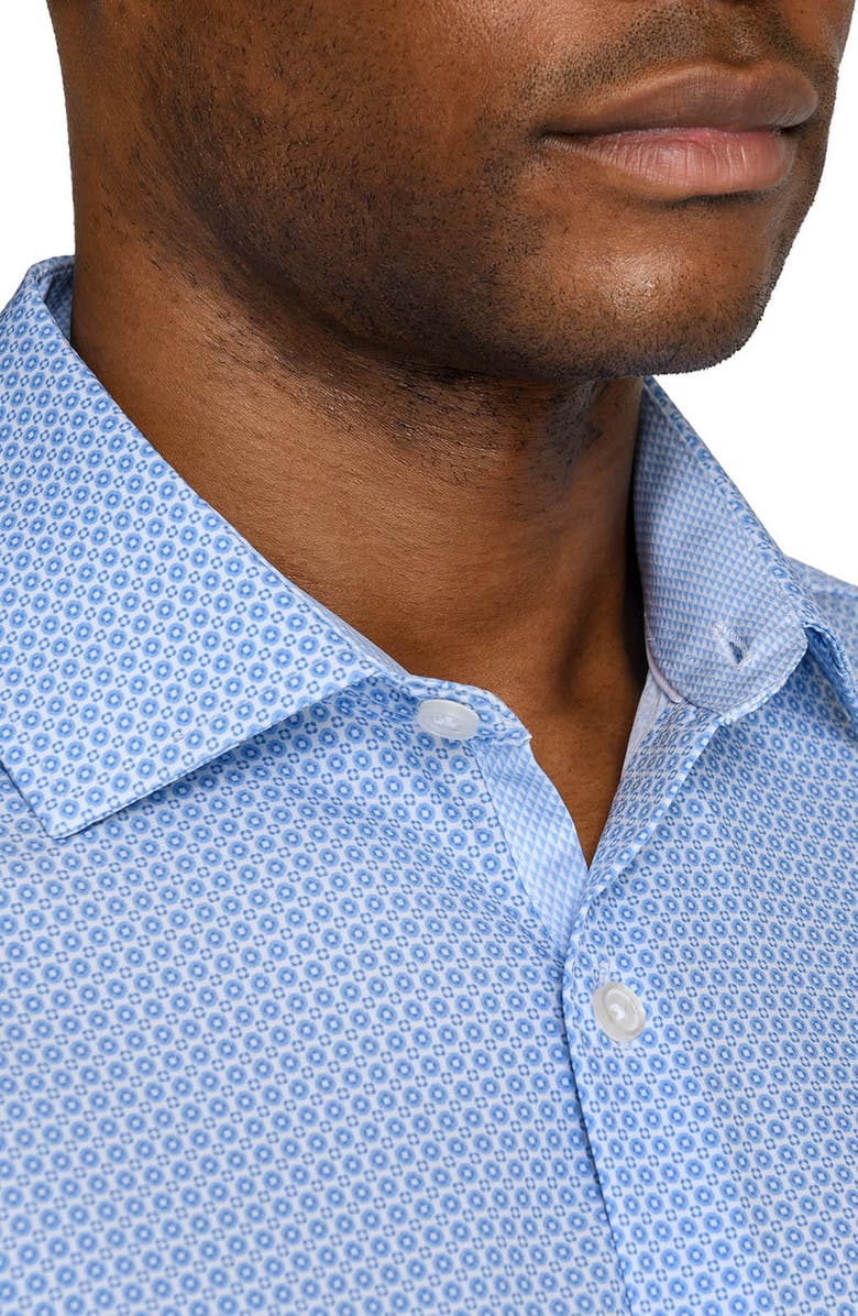W.R.K Round Geo Print Performance Dress Shirt, Alternate, color, White/ Blue