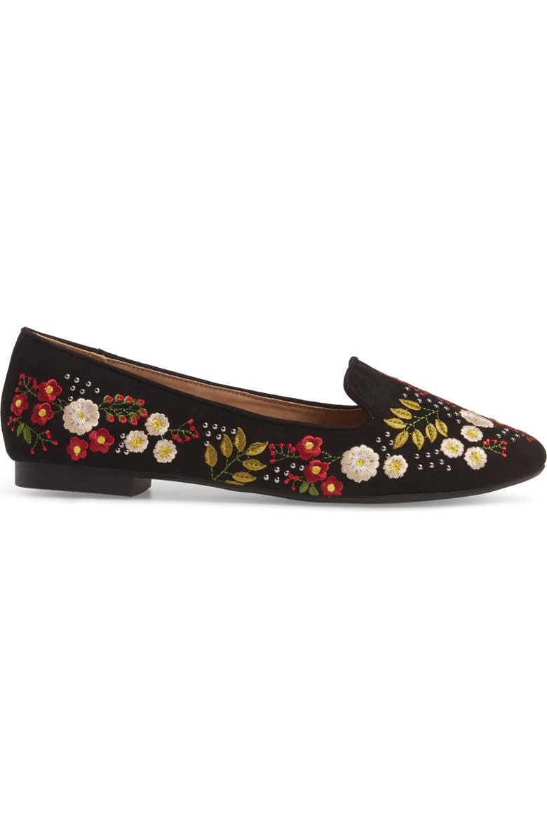 Topshop Sugar Embroidered Smoking Slipper, Alternate, color,
