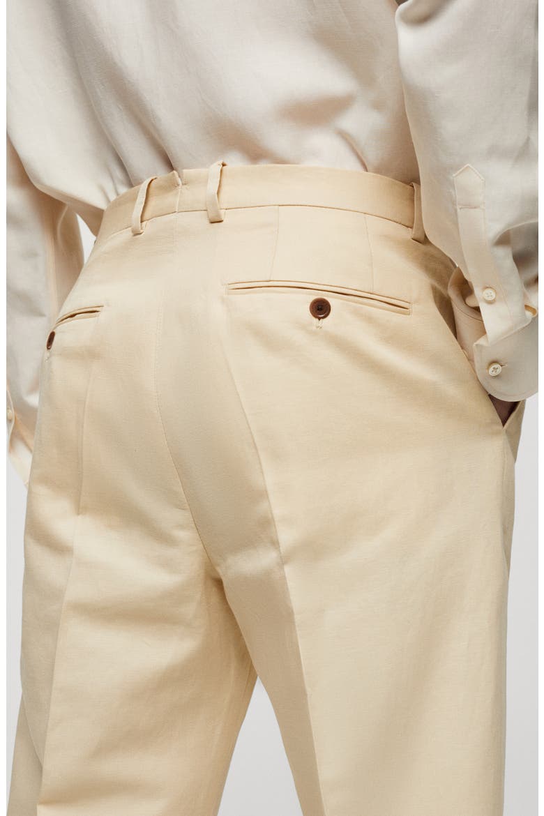 Slim Fit Linen & Cotton Pants, Alternate, color, PASTEL YELLOW
