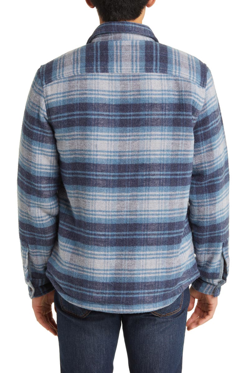 Faherty High Pile Fleece Lined Organic Cotton Blend Shirt Jacket, Alternate, color, 