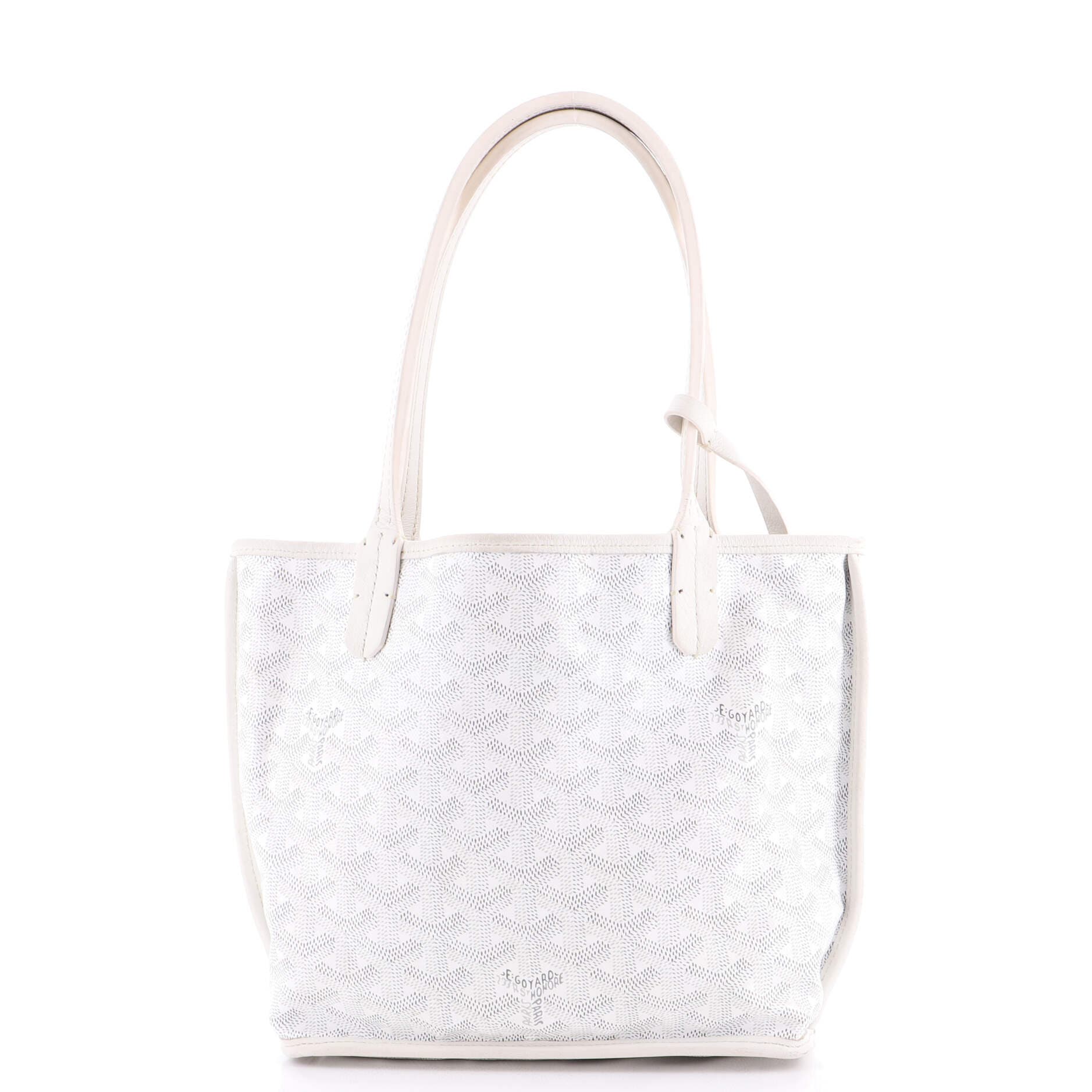 Anjou Reversible Tote Coated Canvas Mini, Main, color, White