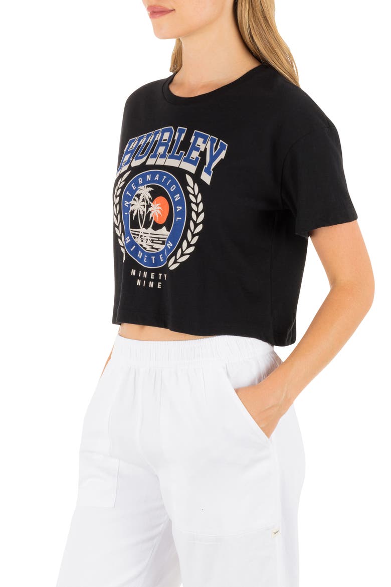 Academy Graphic Boxy Crop T-Shirt, Alternate, color, BLACK