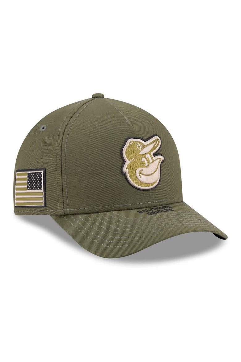 Youth New Era Olive Baltimore Orioles 2026 Armed Forces Day 9FORTY M-Crown Adjustable Hat, Main, color, Olive