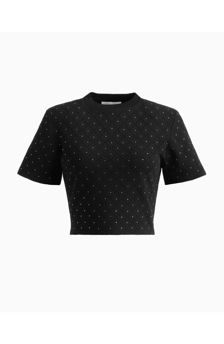 Dodiee Raya jeweled crop tee, Alternate, color, Black