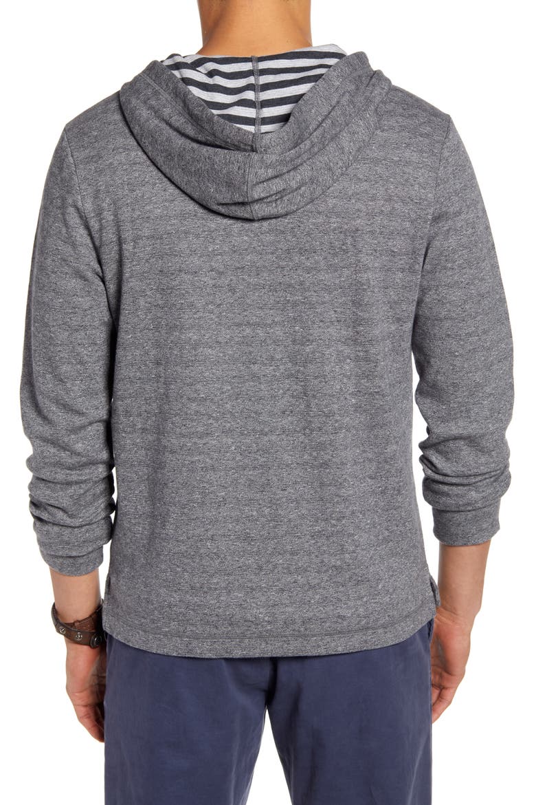 Marled Cotton Stripe Henley Hoodie, Alternate, color, GREY MARL STRIPE DUO