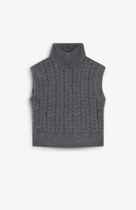 New Pompom Vest Tricot Girls