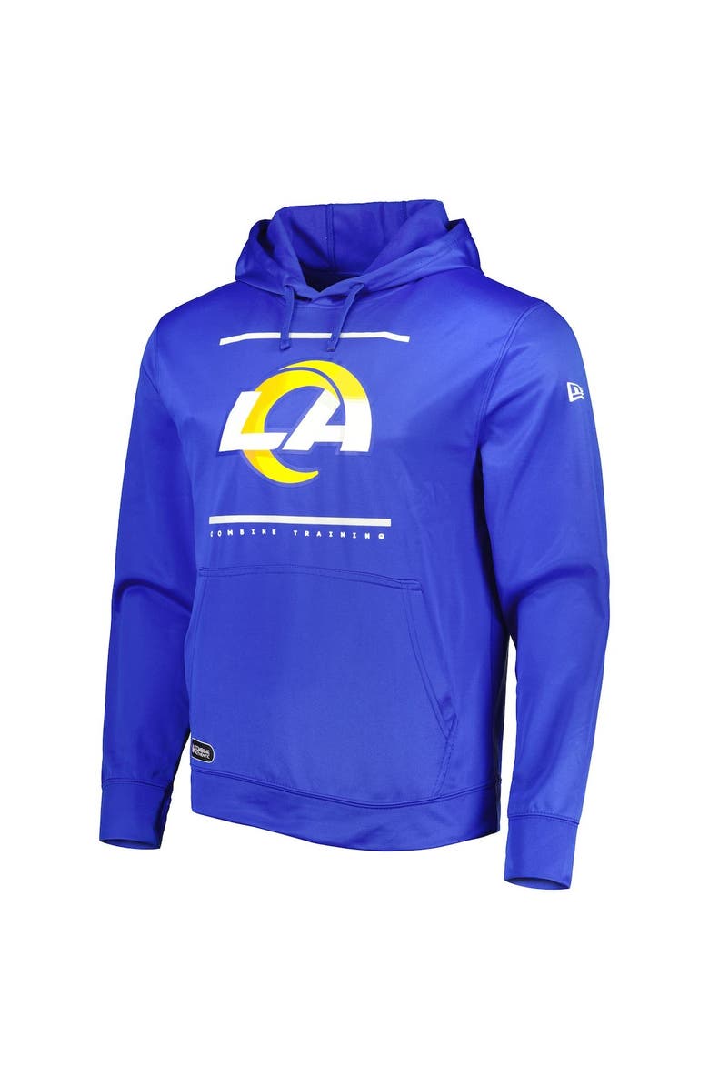 New Era Men's New Era Royal Los Angeles Rams Combine Authentic Split Defense Pullover Hoodie, Alternate, color,