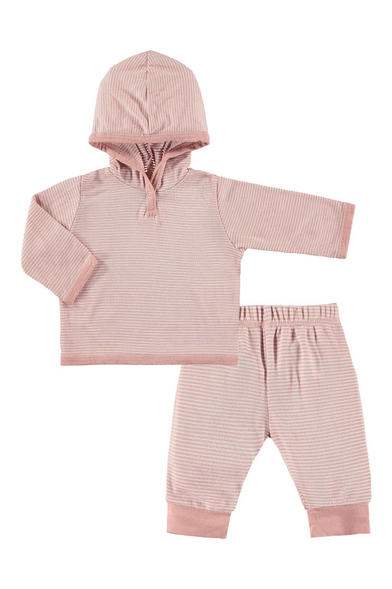 Stripe Rib Hoodie & Leggings Set, Main, color, SOFT PINK STRIPE