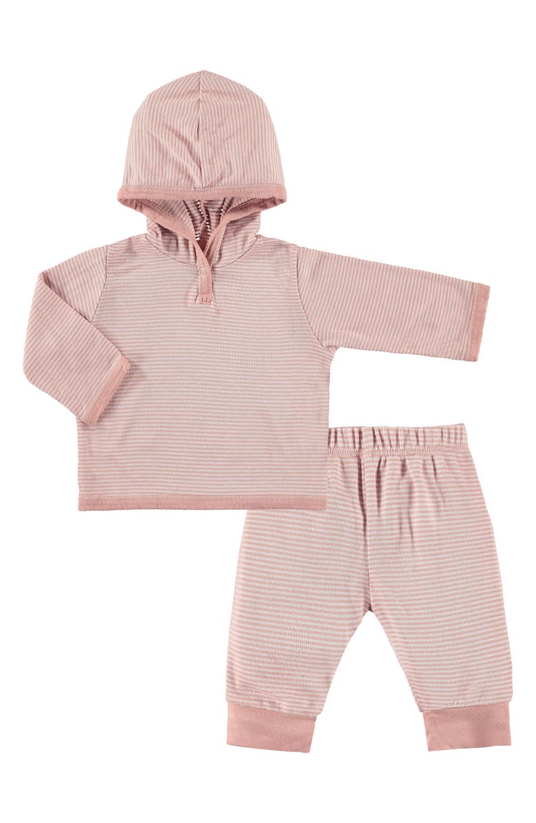 PAIGELAUREN Stripe Rib Hoodie & Leggings Set, Main, color, 