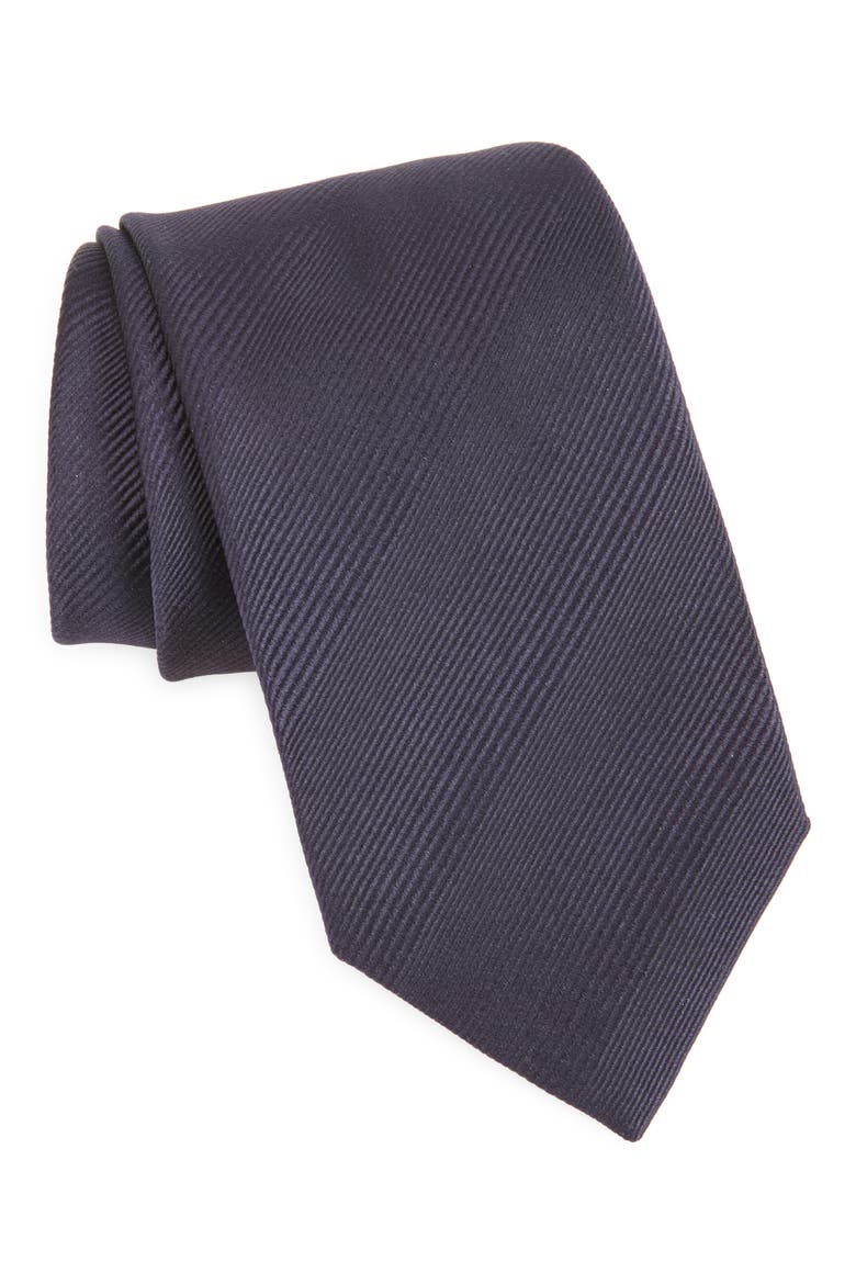 Irregular Silk Twill Tie, Main, color, HB996 DEEP NAVY