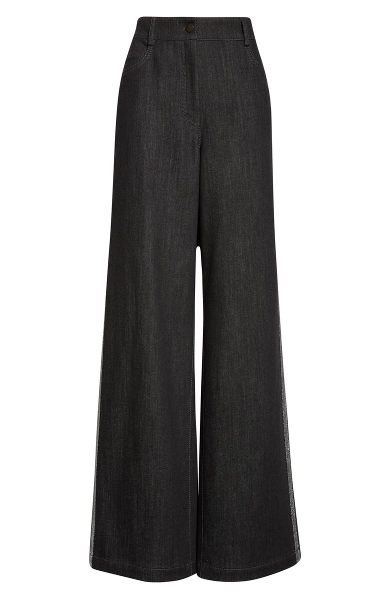 Akris punto High Waist Wide Straight Leg Jeans, Alternate, color, Black
