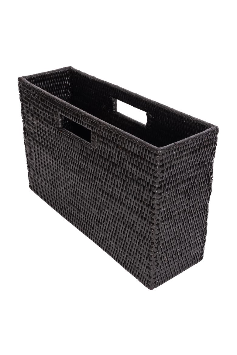 Rectangular Rattan Magazine Holder, Main, color, Tudor Black