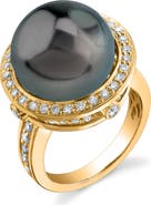 The Pearl Source Tahitian South Sea Pearl & Diamond Bella Ring
