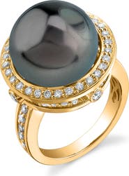 The Pearl Source Tahitian South Sea Pearl & Diamond Bella Ring