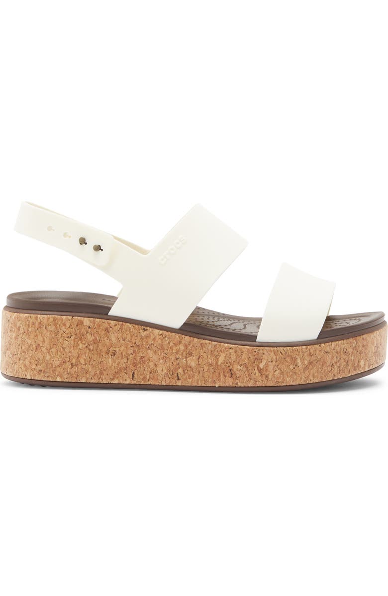 CROCS Brooklyn Cork Low Platform Wedge Sandal, Alternate, color, Chalk