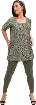 Jessica London Stretch Cotton Square Neck Tunic
