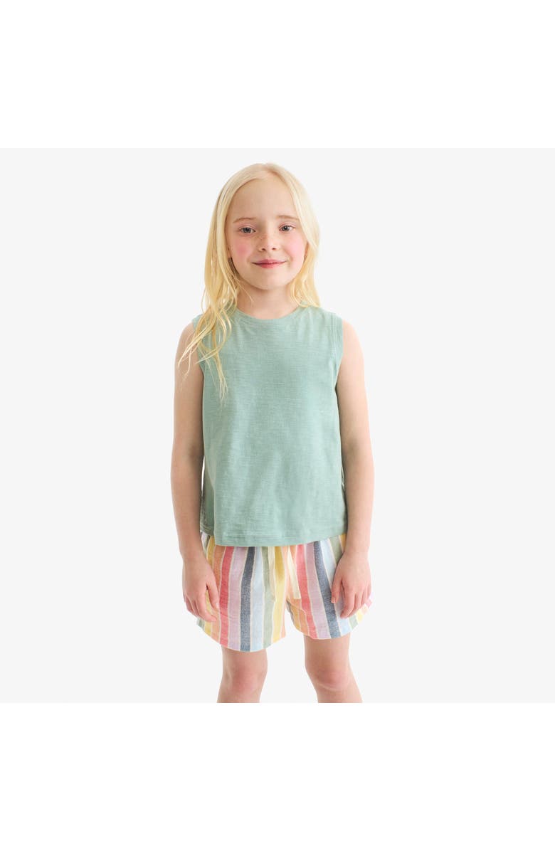 Primary Kids Beach Short In Rainbow Stripe, Alternate, color, Rainbow Sunrise Stripe