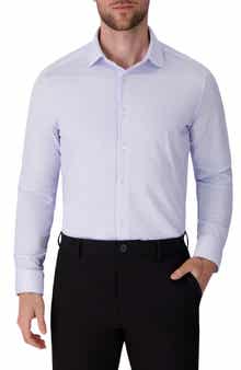 Regular Fit Geometric Print Knit Cotton Dress Shirt