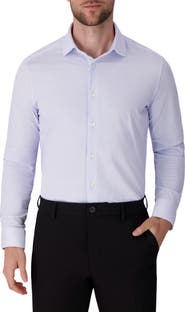 Victor Emmanuel Regular Fit Geometric Print Knit Cotton Dress Shirt