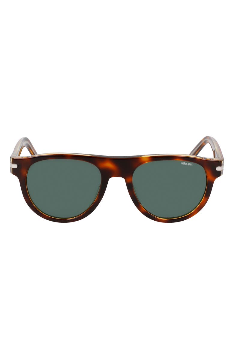 Nike Crescent III 54mm Round Sunglasses, Main, color, Tortoise / Green