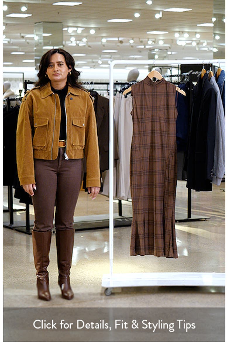 Leigha Plaid Mock Neck Midi Dress video