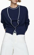 MANGO Tipped Relaxed Cardigan