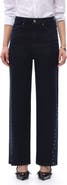 Bayeas High Waist Straight Leg Two-Tone Jeans